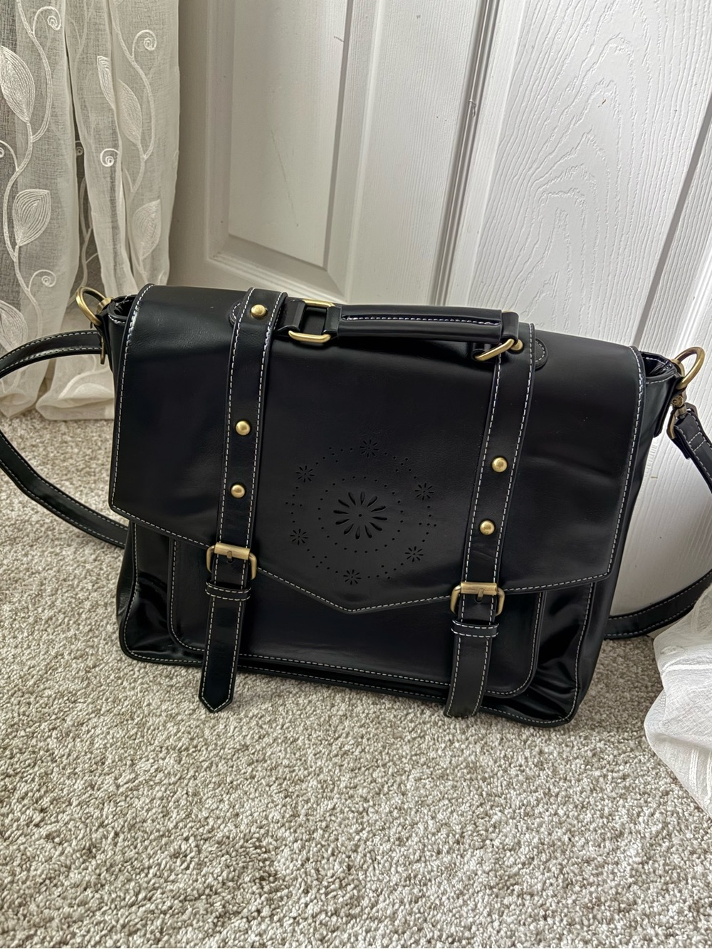 Ecosusi Women 14” faux leather Laptop Messenger Satchel Shoulder crossbody Bag
